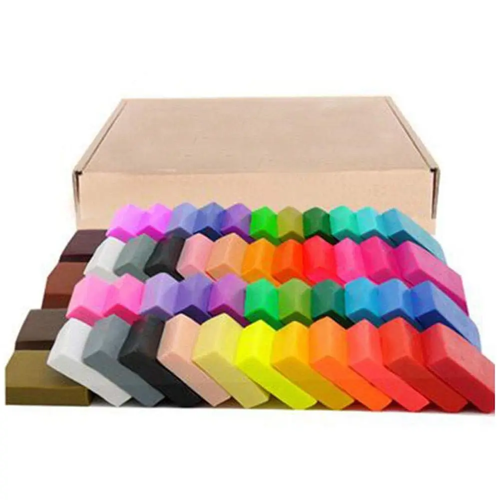 

50 Colors Polymer Clay, DIY Soft Molding Craft Oven Baking Clay Blocks Birthday Gift for Kids Adult (50 Colors with Box)