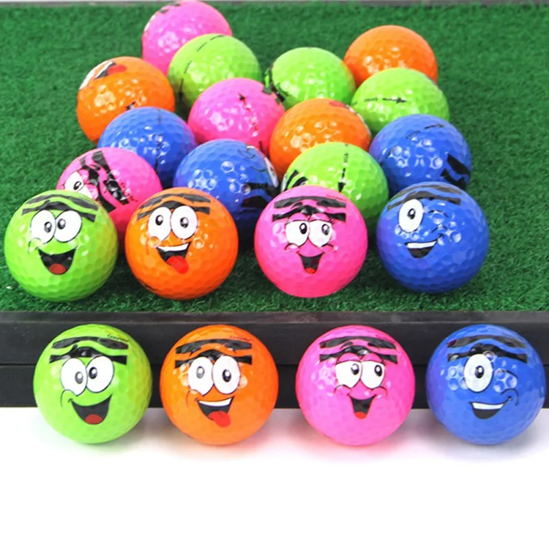 2019 جديد الأزياء كرة جولف الكرتون الوجه نمط المطبوعة مطاط صناعي الغولف ممارسة الراتنج كرات الحاضر هدية