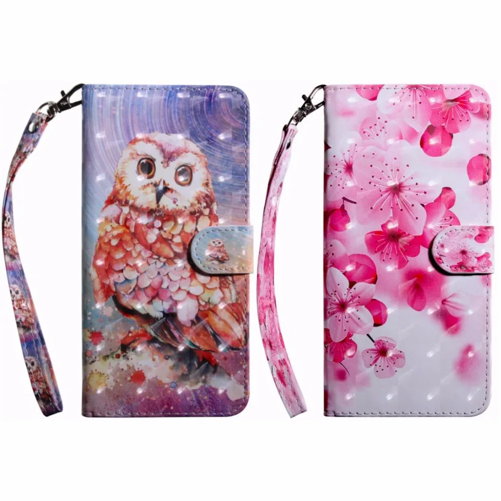 

Flower Owl Stand Case Leather For Xiaomi 5X 6X A1 A2 Max 2 Poco F1 Card Slot Luxury Photo Wallet Smartphone Covers Fundas DP29Z