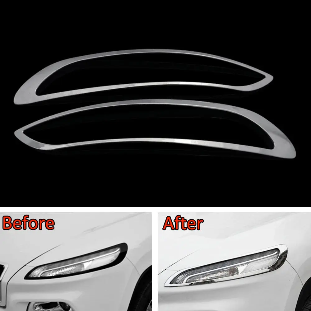 Fit for Jeep Cherokee 2014 2016 Chrome ABS Car Front Light Lamp