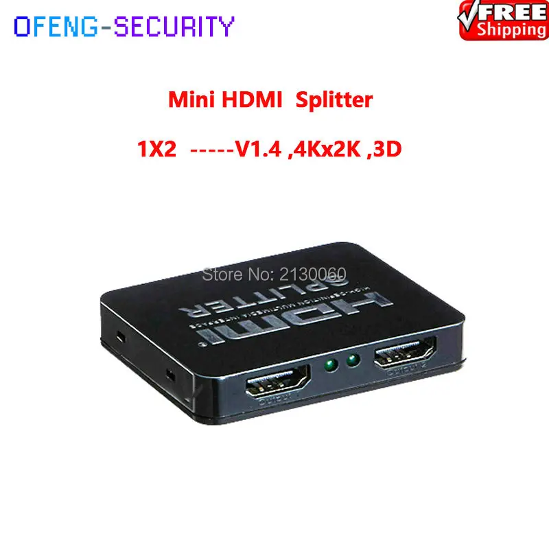 1X2 HDMI Splitter, Mini HDMI Splitter-V1.4, 4 К x 2 К, 3D