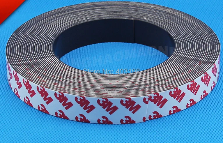 

Free Shipping 2 Meters self Adhesive Flexible Magnetic Strip 3M Rubber Magnet Tape width 20mm thickness 1mm