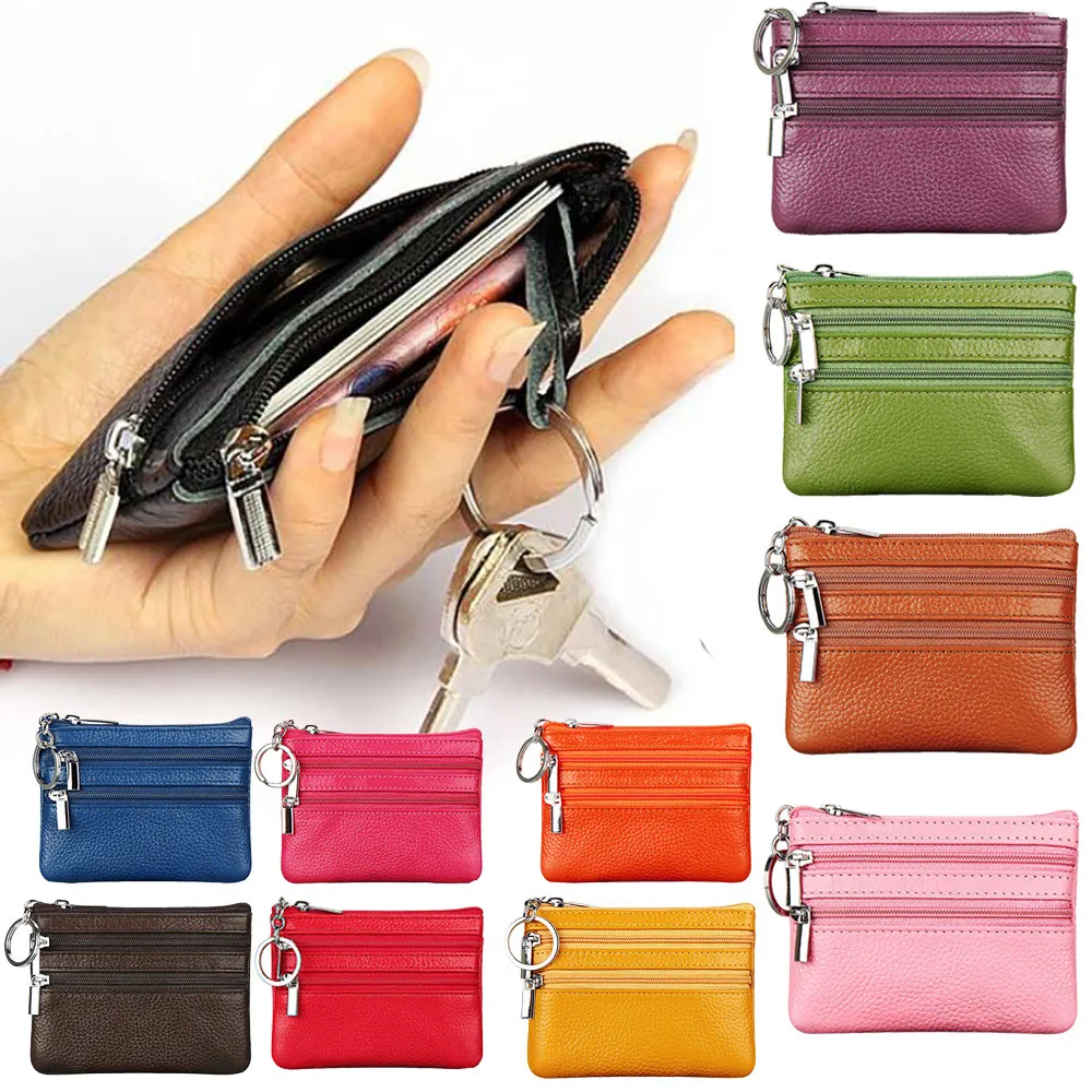 Small coin purse PU leather key purse Korean coin coin purse double