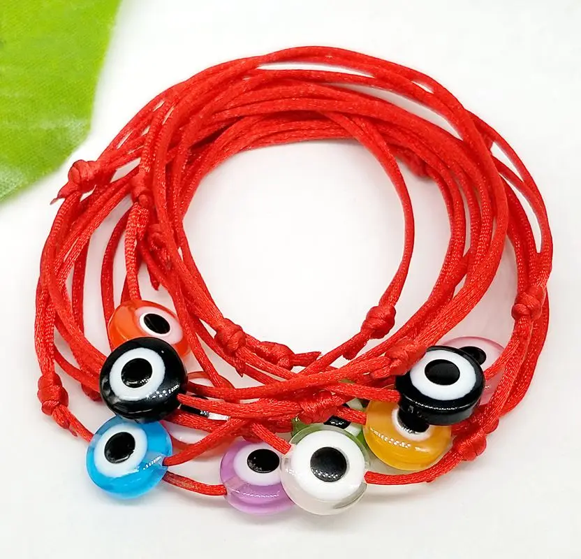 Free Ship 10pcs Red String Evil Eye Lucky Red Cord Adjustable Bracelet