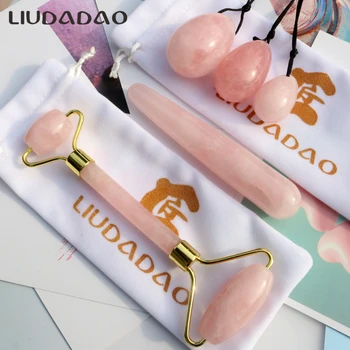 

Rose Quartz Yoni Eggs For Women Ben Wa Ball Pelvic Floor Body Relax Yoni Wands Eggs Lift Rollers Set Massager Health Beauty Tool