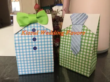 

(30 Pieces/Lot) Baby Shower Guest Candy boxes of My Little Man Candy Favor Bags For Baby Party Sweet Gift Box