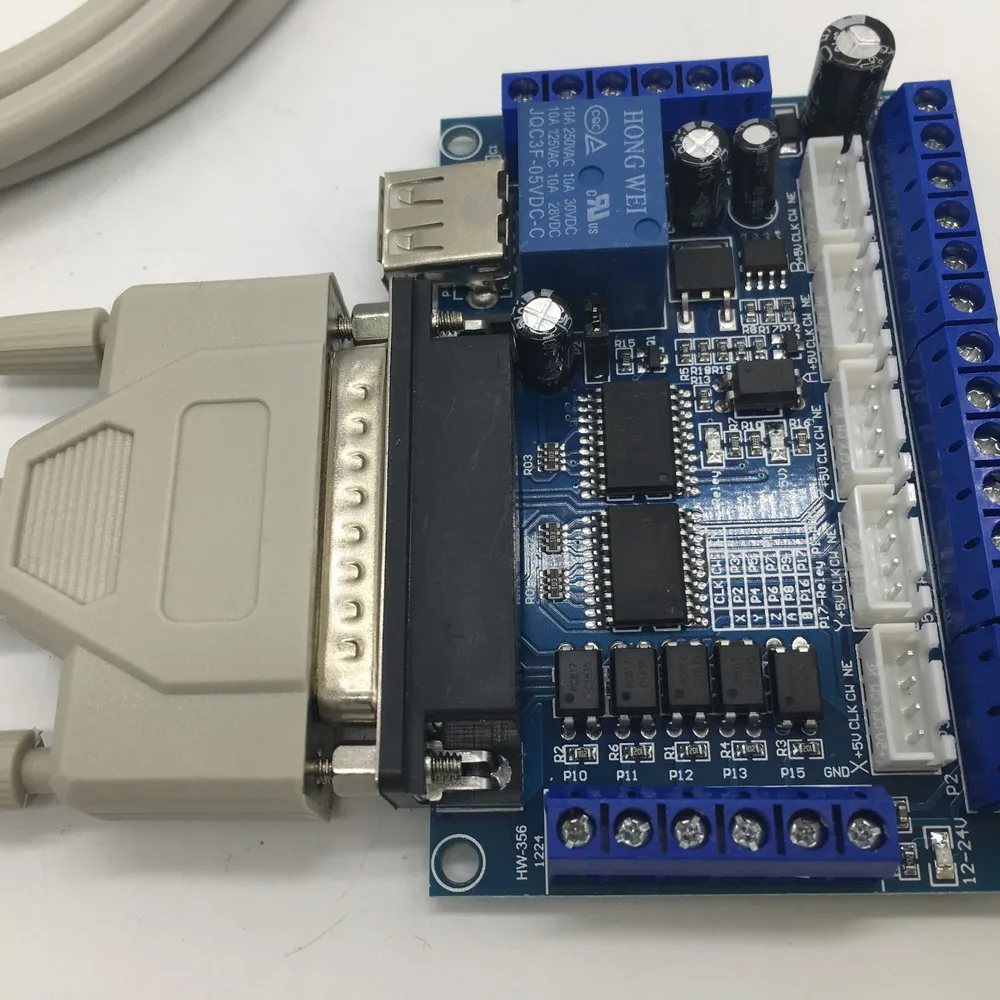 5 Axis CNC интерфейс распределительной коробки с USB+ 25 контакты кабеля для Драйвер шагового двигателя MACH3 фрезерный станок с ЧПУ доска Управление 3D принтер