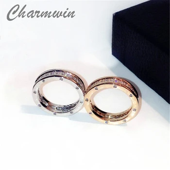 

Charmwin Women finger Couple Ring New Fashion Jewelry Classic Cubic Zirconia Rhinestone Rings R0123