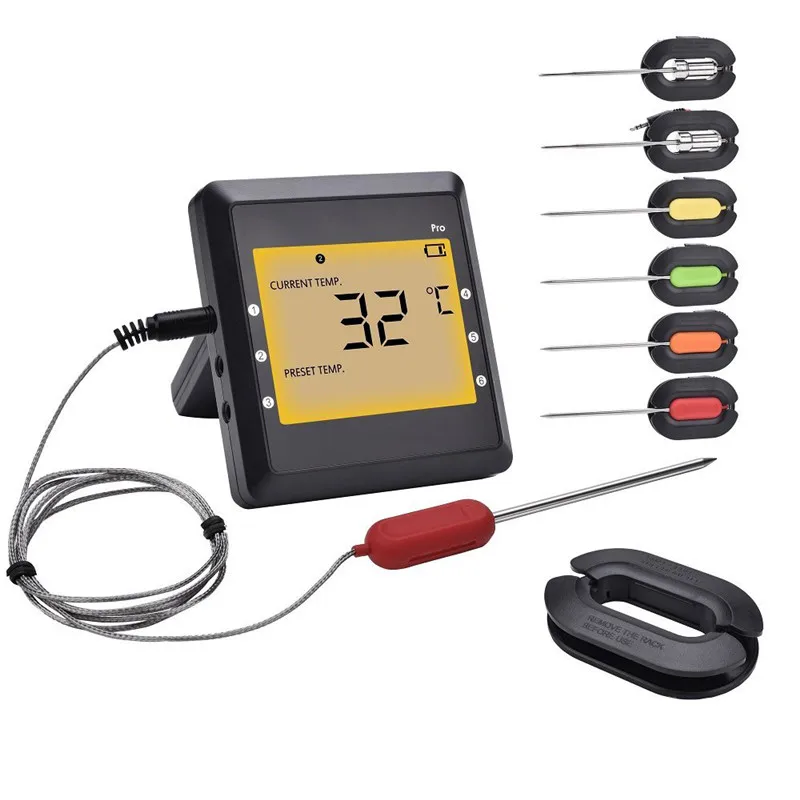 

KC-529 Smart bluetooth Digital Display BBQ Grill Food Thermometer with Two Probes Six Channel Professional Edition BBQ
