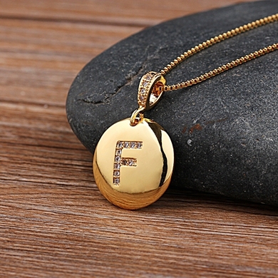 Hot Sale Top Quality Women Girls Initial Letter Necklace Gold Color 26 Letters Charm Necklaces Pendants Copper Jewelry Gift