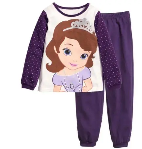 Девушки мультфильм животный узор детская пижама, ночное белье, комплект детской одежда с мультяшными рисунками, комплект с длинными рукавами для малышей; пижамные комплекты - Цвет: Design 1