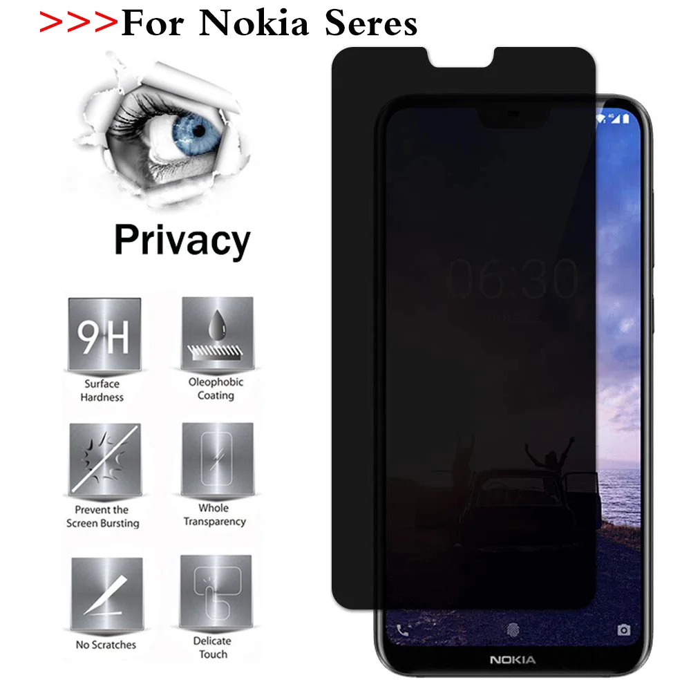 

Privacy Screen Protectors For Nokia 5 6 7 8 2017 Tempered Glass For Nokia 7 plus Anti-Peeping Glass Protective Film