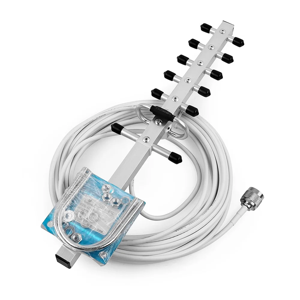 Антенна Yagi с высоким коэффициентом усиления 12dBi 1710-2170 MHz DCS & WCDMA 3g напольная для усилителя связи мобильного телефона с кабелем N Male 10 m Антенна Yagi с высоким коэффициентом усиления 12dBi 1710-2170 MHz DCS & WCDMA 3g напольная для усилителя связи мобильного телефона с кабелем N Male 10 m