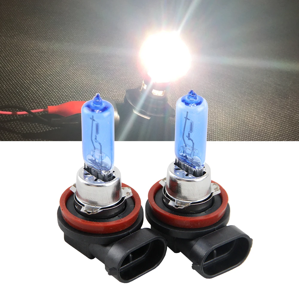 A Pair Of H8 H9 H11 12v 65w 6500k Super White Light Auto Car Halogen Bulb Front Fog Light Headlights Lamps - Car Headlight Bulbs(halogen) - AliExpress