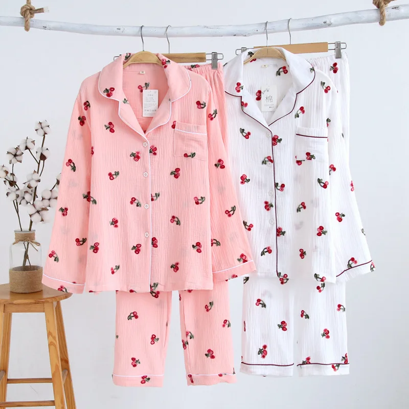 Home Suit Autumn Spring Women Sleepwear Cotton Women Pajamas Sets