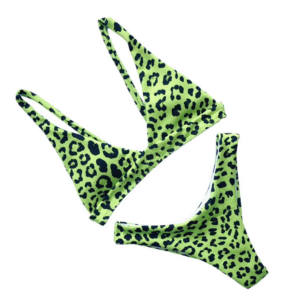 Танкини Maillot De Bain Femme летние 2 шт. Для женщин сексуальное бикини Леопардовый купальник пляжный костюм