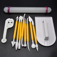 Новинка Высокое качество 11 шт. Торт Помадка Gumpaste украшения инструменты набор инструментов для моделирования помадка более гладкая помадка резак Скалка BS