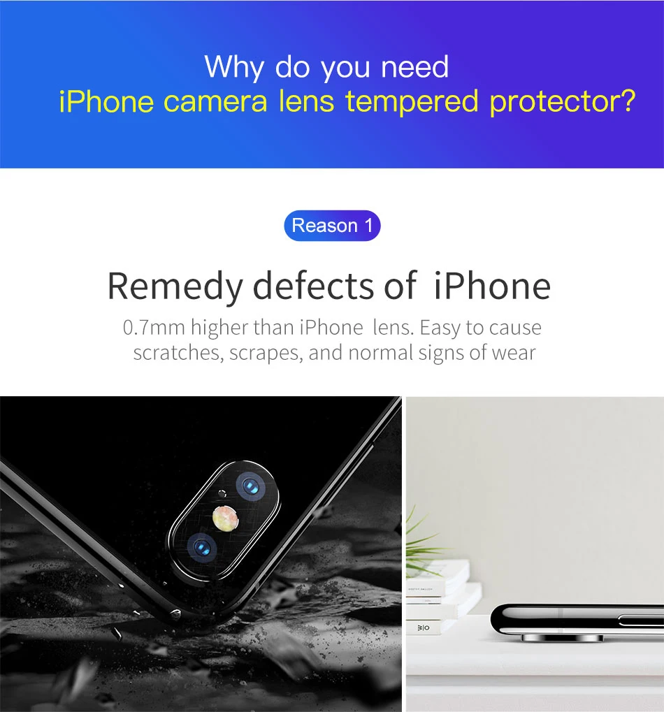 Baseus задняя камера Объектив Закаленное стекло для iPhone X S Xs Max Xsmax телефон объектив Защитное стекло для экрана протектор для iPhone Max