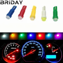 10PCS T5 COB Dashboard Warning Indicator Instrument Gauge Lamps ceramic Led Wedge Car Auto lights Bulb 12V white red yellow