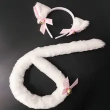 Cat хвост 50 см короткий оплаты служанка Cat мать Косплэй аниме ярмарка Танцевальная Вечеринка красота кошки ухо волос