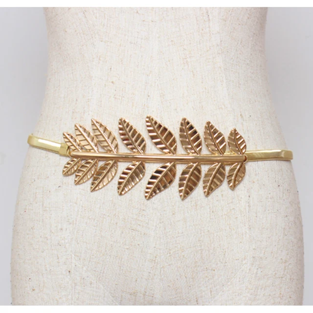 bg 028 Original Luxury Gold Greek Olive Leaf Belt for women Silver