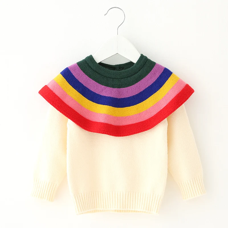Girl's Cute Rainbow Sweater Children Tops Outfitsin Sweaters from