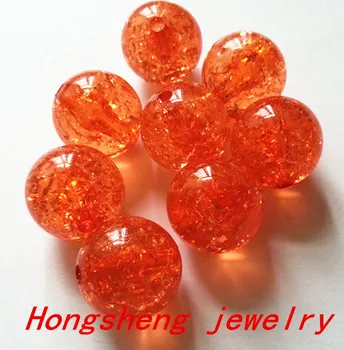 

(Choose size) 10mm/12mm/16mm/20mm orange color Acrylic clear Crack Beads, Colorful Chunky Beads for Necklace Jewelry