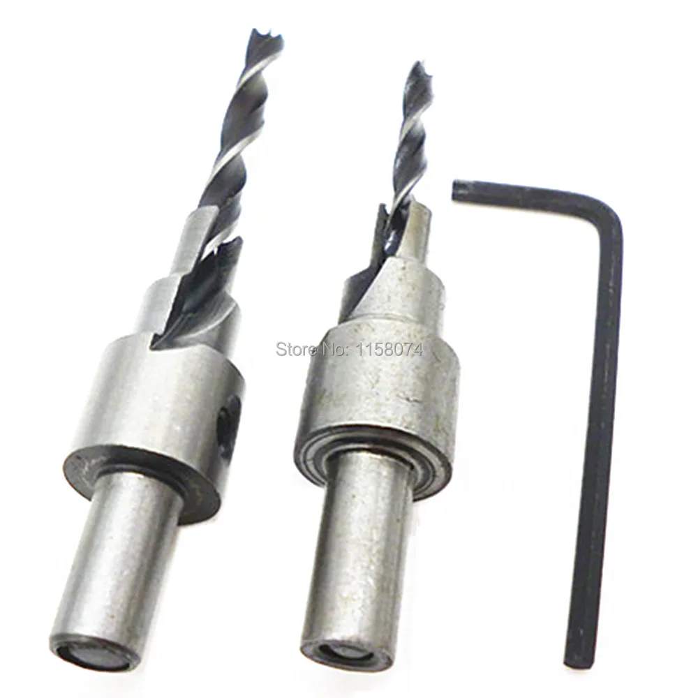 2pc 2 Flute Countersink Drill Bits Tapered Countersink Wood Cut Drill Bit Woodworking Chamfer