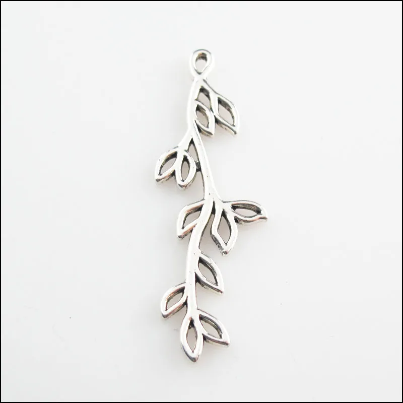 

Fashion 8Pcs Tibetan Silver Tone Branch Leaf Charms Connectors 16x46mm