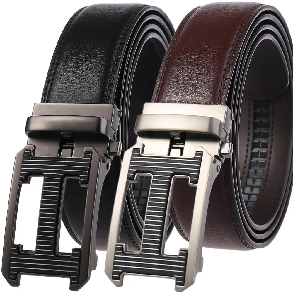 

New Arrival Cow Genuine Leather Men's Belt Cowhide Strap For Male Automatic Buckle Belts for Men Alloy Buckle Belts