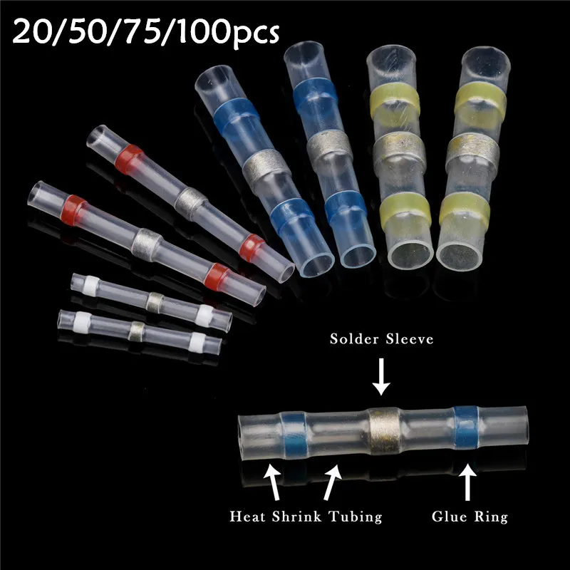 Buy 20/50/75/100PCS Solder Seal Heat Shrink Butt