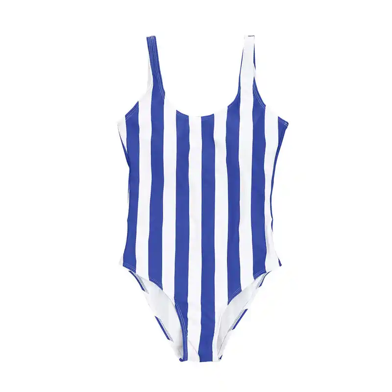 striped swimming costume