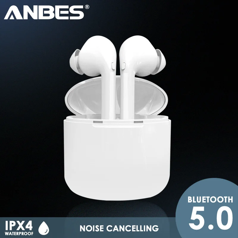 

ANBES TWS Mini Bluetooth Earphones Stereo Wireless Earbuds Sport Earphone With Mic Portable Charging Box for Xiaomi iphone PK i9