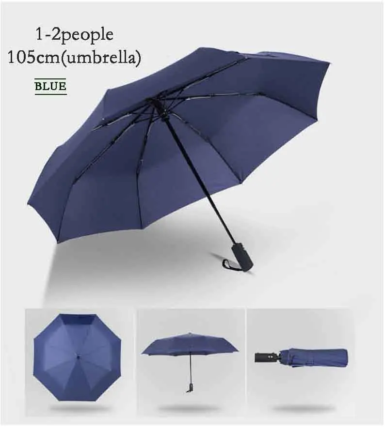 Folding  Umbrella Fully Automatic Umbrella Big Wind Resistance Umbrellas for man and women Black Blue Eight Bone Rain Sun Umbrellas 18