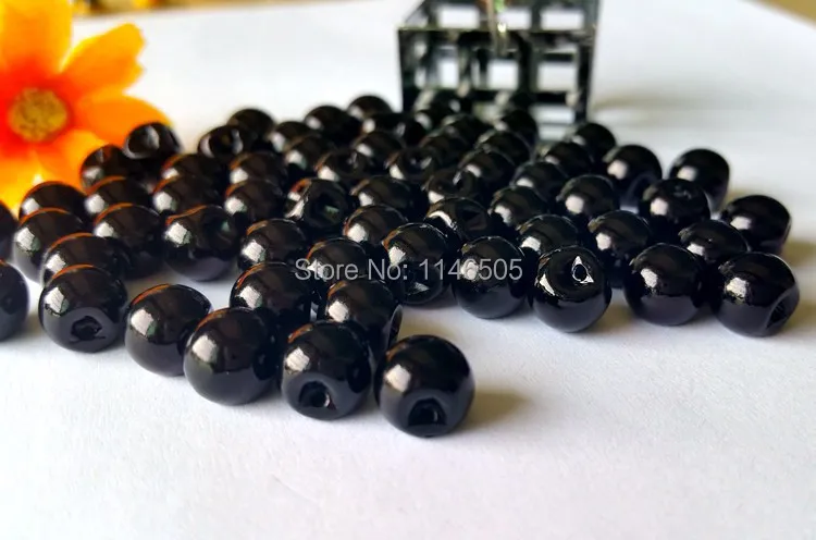 100 шт./лот 8 мм боковое отверстие черный цвет жемчужно-кнопки для рукоделия одежда шитье, скрапбукинг, аксессуары botoes