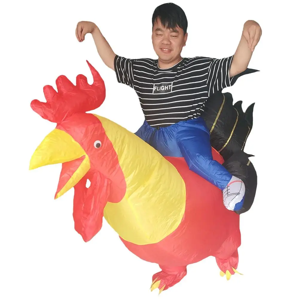 

Chicken Inflatable Rooster Rider Costumes for Children Adults Kids Halloween Carnival Cosplay Party Fancy Dress Birthday Outfit