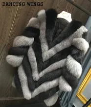 4 Colors High Quality Real Fox Fur Coat Thick Warm Autumn Winter Women’s Elegant Striped Natural Fur Jackets