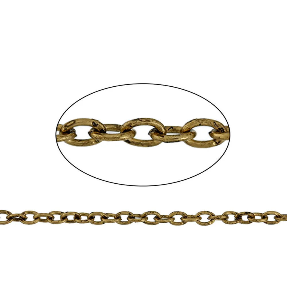 DoreenBeads сплав на железной основе антикварная Золотая звеньевая кабельная цепь