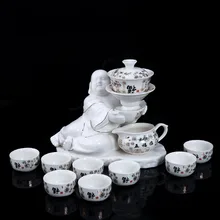 11 шт./партия, винтажный керамический фарфоровый автоматический чайный сервиз, офисные чаши Cha hai, вращающийся гайвань с Буддой, базовые чайные чашки, чашка-ярмарка, комплект