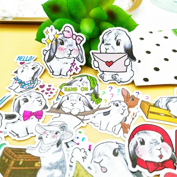 

20/40pcs Cute Funny Cartoon Rabbit Multicolor Animal Sticker Notebook Skateboard Suitcase Bicycle Helmet DIY Waterproof Sticker
