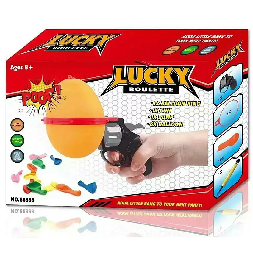 New] Russian Roulette Model Balloon Gun Lucky Roulette Game thrilling Board  Game Family parent-child interactive