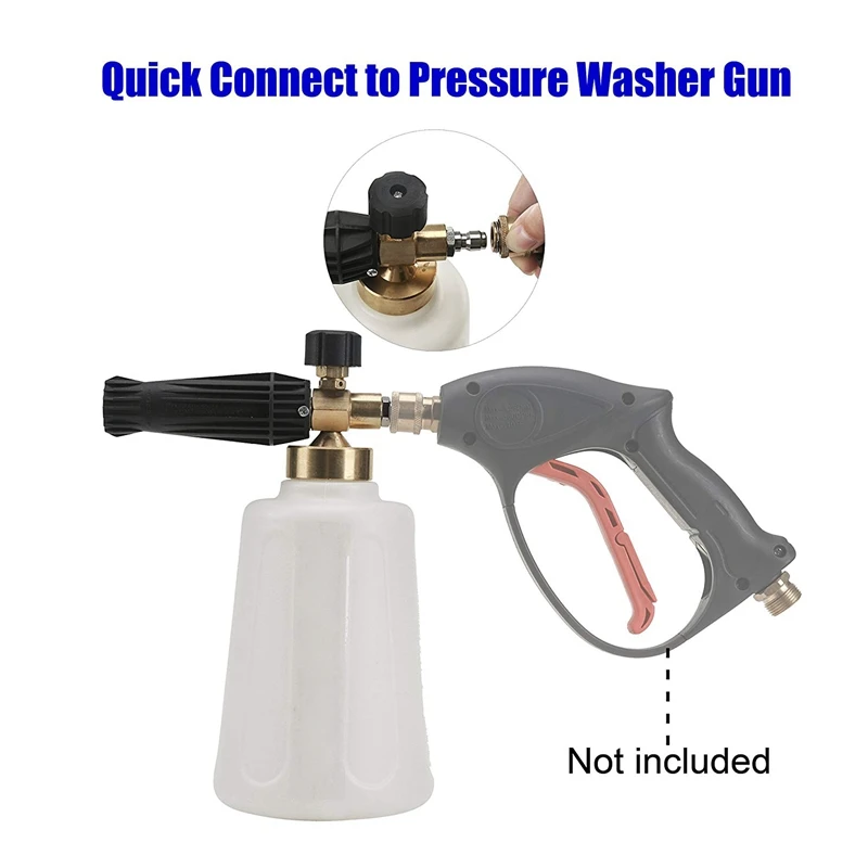 Pressure Washer Foam Cannon For Car Wash, Snow Foam Lance, Additional Orifice Nozzle 1.1Mm, 1/4 inch