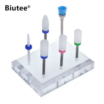 

Biutee 3/32" Ceramic Nail Drill Bits Set Coarse Medium Fine Grit Manicure Drill Bit With Brush Bit Electric Nail File Needle Top