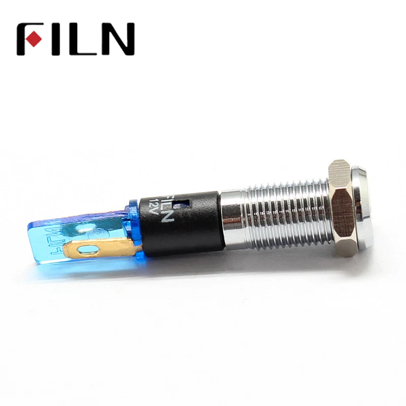 Waterproof Lamp FILN 12V LED Car Boat LED Warning Dashboard Signal Lights Instrument Pilot light 220V 8mm (4)