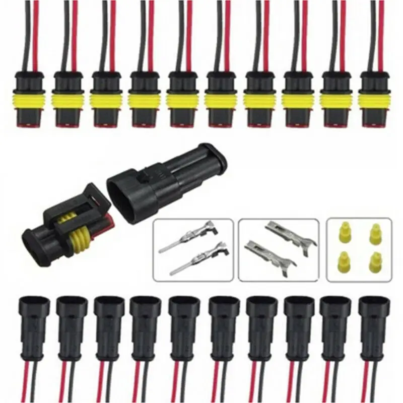 

Truck AWG Marine Electrical Connectors Male female Scooter Accessory 2 pins Car Waterproof For motorcycle 5pcs