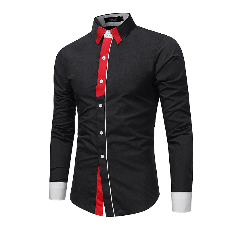 Men Shirt Luxury Brand 2018 Male Long Sleeve Shirts Casual Mens