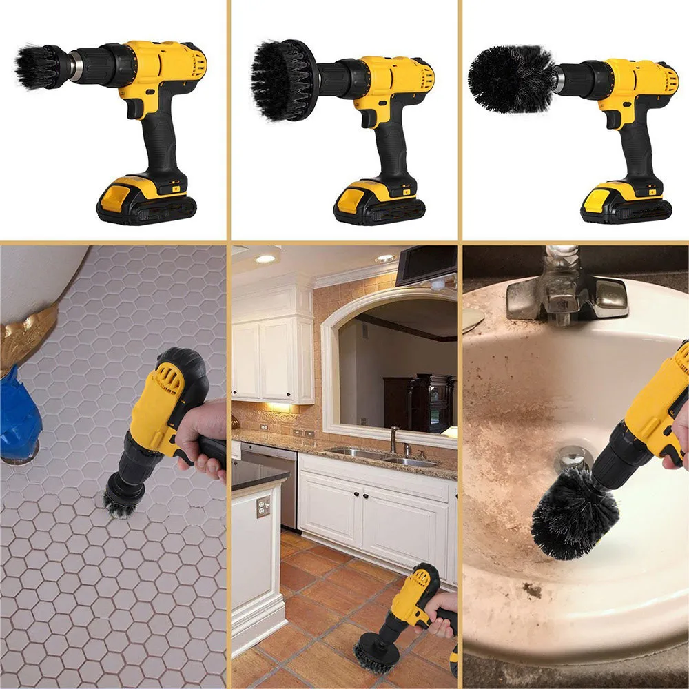 

Car Washer Electric Drill Brush Grout Power Scrubber Cleaning Brush Tub Cleaner Tool CC#