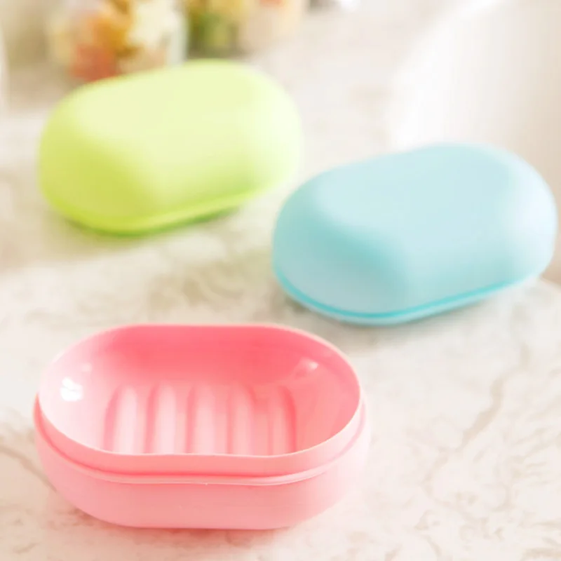 

Soap Dish Box Case Holder Container Home Bathroom Shower Travel Camping 3 Candy Colors