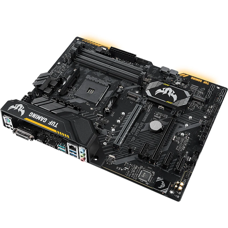 ASUS TUF X470-PLUS GAMING Motherboard AM4 4X4DDR4 Max 64 GB RAM PCI-E3.0 2XM. 2 6 XSATAIII DVI HDMI