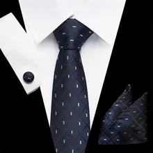 Забавный галстук наборы мужской классический Шелковый платок-галстук запонки, подарочная коробка в полоску и галстук с рисунком «Шотландка» для свадебной вечеринки